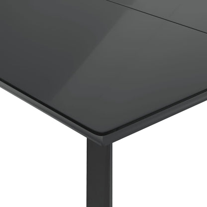 9-tlg. Garten-Essgruppe mit Kissen Schwarz Poly Rattan