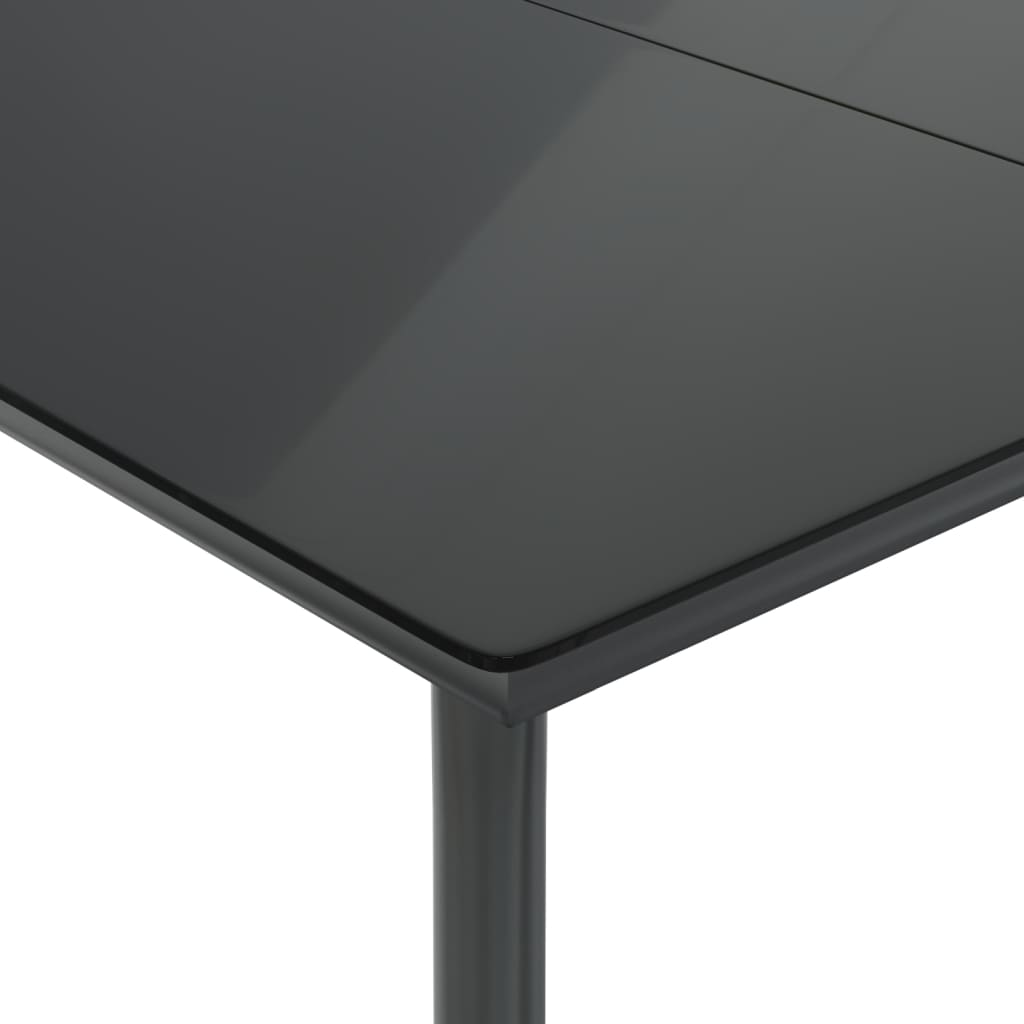 5-tlg. Garten-Essgruppe mit Kissen Schwarz Poly Rattan