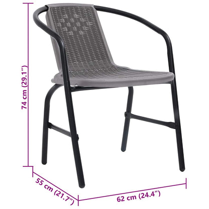9-tlg. Garten-Essgruppe mit Kissen Beige Poly Rattan
