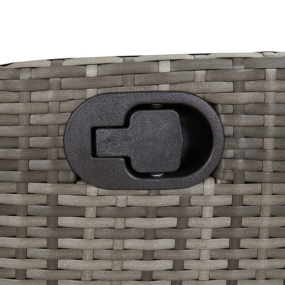 5-tlg. Garten-Essgruppe mit Kissen Grau Poly Rattan