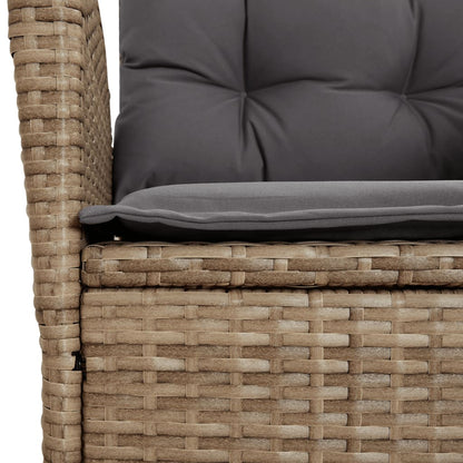 7-tlg. Garten-Essgruppe mit Kissen Beige Poly Rattan