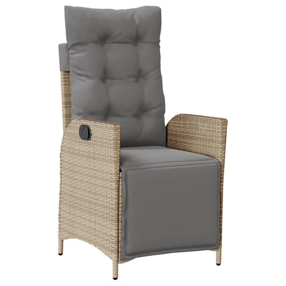 9-tlg. Garten-Essgruppe mit Kissen Beige Poly Rattan