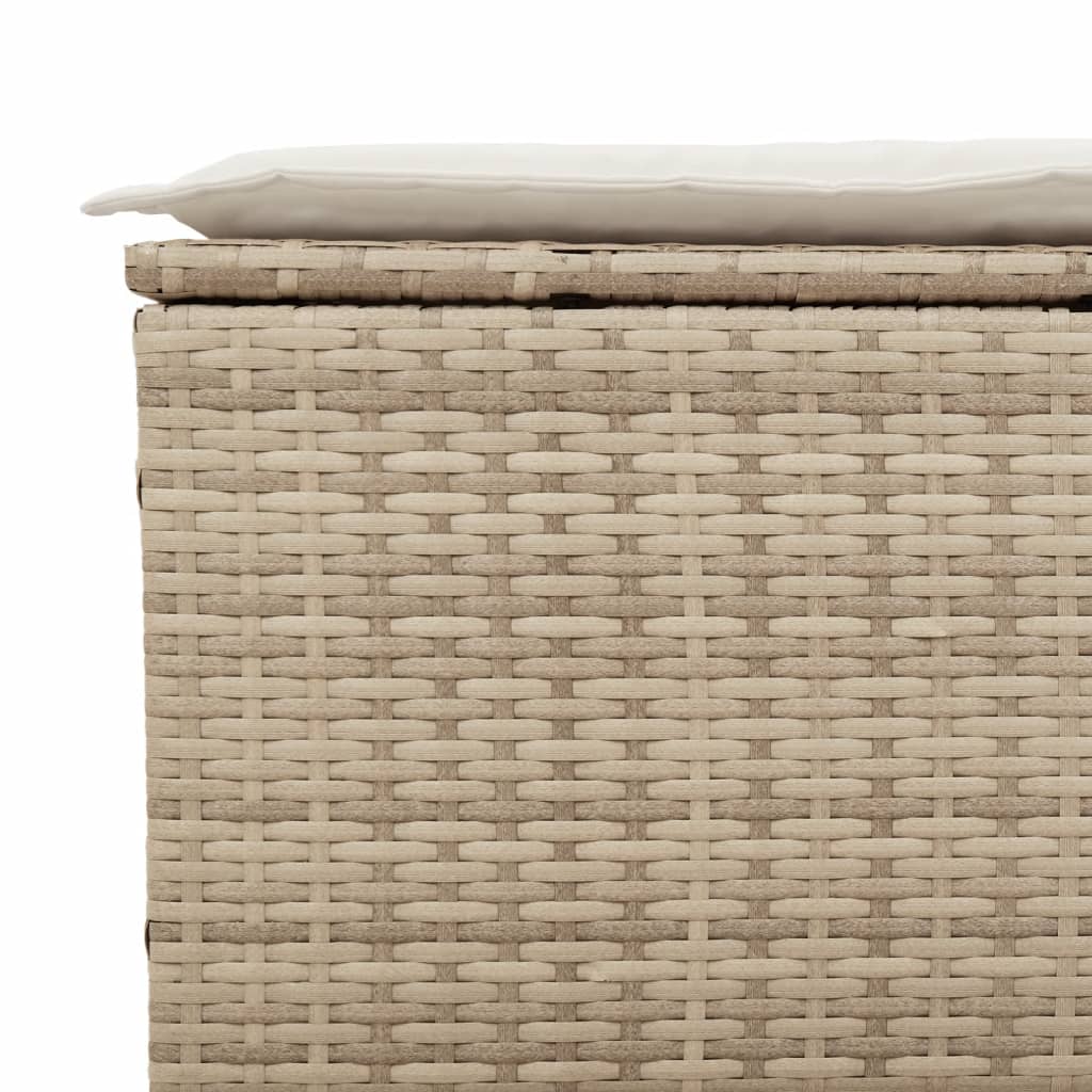 5-tlg. Garten-Sofagarnitur mit Kissen Beige Poly Rattan Akazie