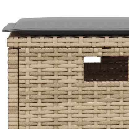 6-tlg. Garten-Sofagarnitur mit Kissen L-Form Beige Poly Rattan
