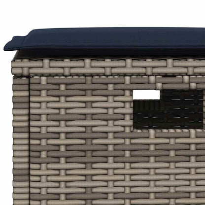 6-tlg. Garten-Sofagarnitur mit Kissen L-Form Grau Poly Rattan