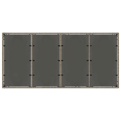 Havebord med glasplade Grå 190x90x75 cm Polyrattan