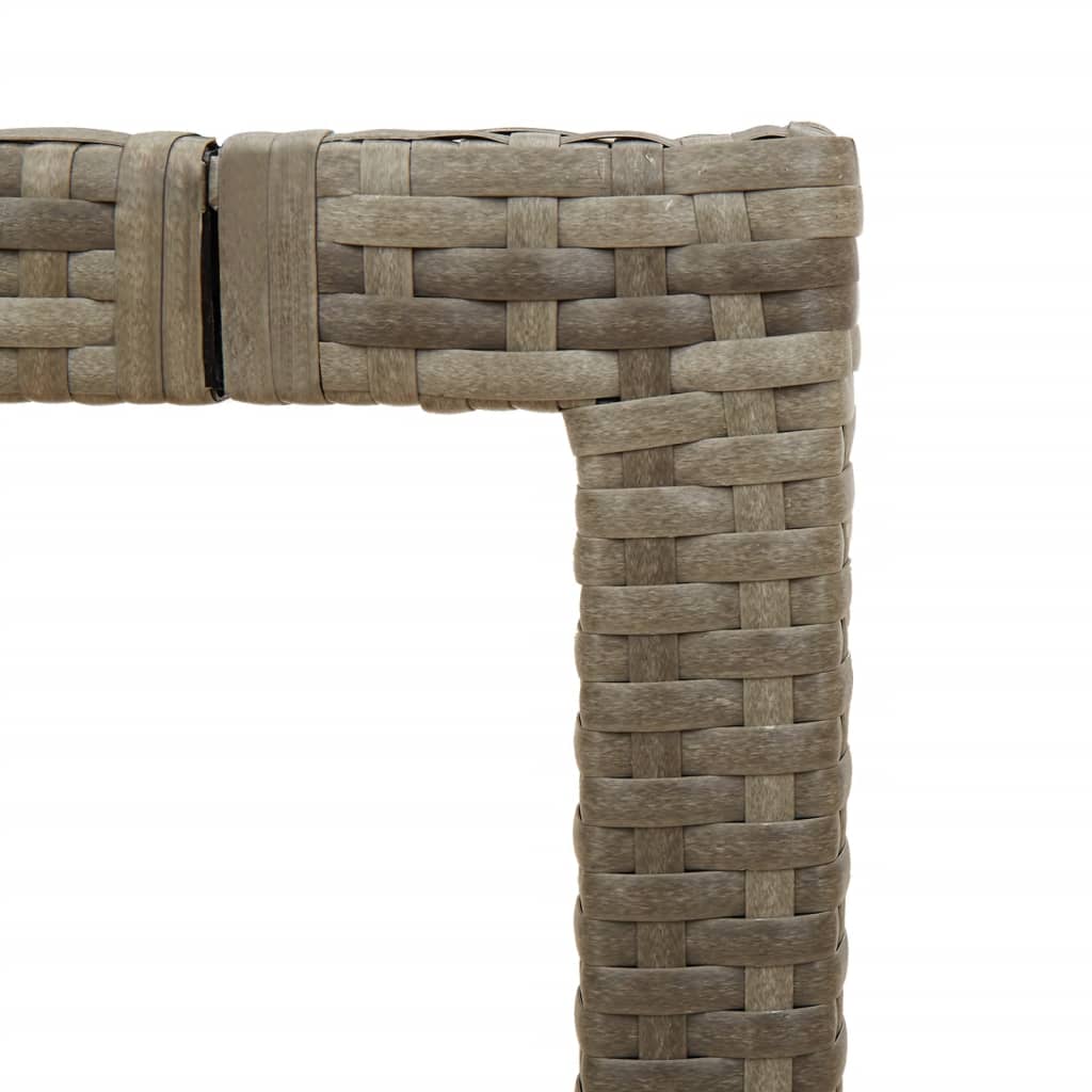 Havebord med glasplade Grå 190x90x75 cm Polyrattan