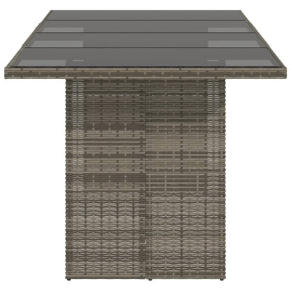 Havebord med glasplade Grå 190x80x75 cm Polyrattan