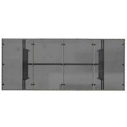 Havebord med glasplade Grå 190x80x75 cm Polyrattan