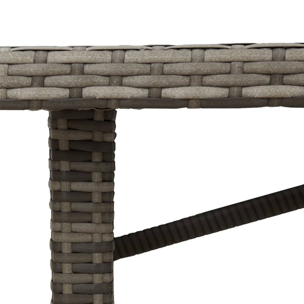Havebord med glasplade Grå 190x80x75 cm Polyrattan