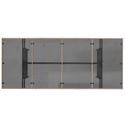 Havebord med glasplade beige 190x80x75 cm polyrattan