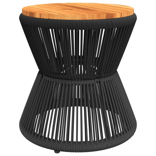 Couchtisch mit Drahtgestell Schwarz Ø 45x44 cm Akazienholz