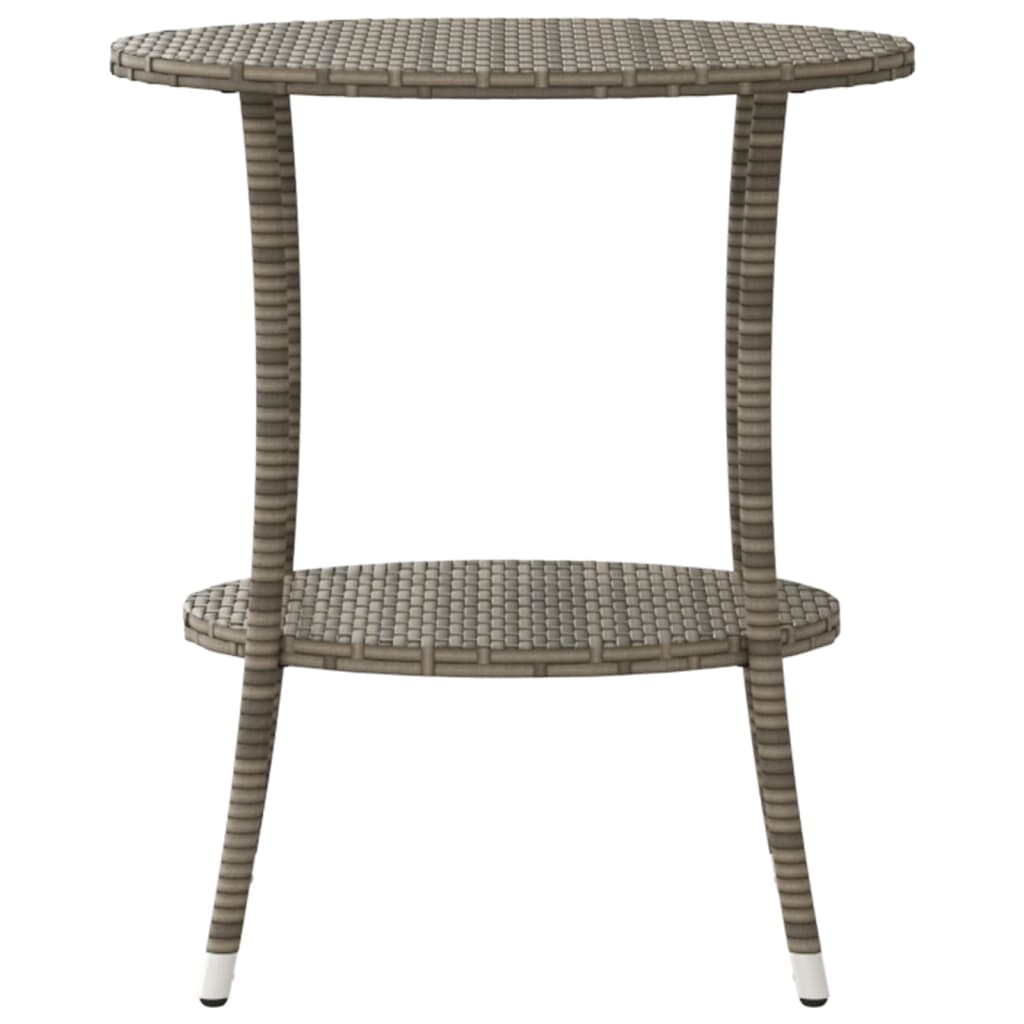 Gartenstühle Verstellbar 2 Stk. mit Tisch Grau Poly Rattan