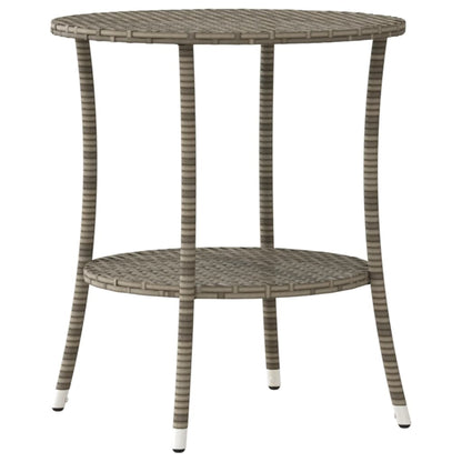 Gartenstühle Verstellbar 2 Stk. mit Tisch Grau Poly Rattan