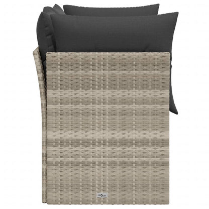 Havesofa med hynder 2-personers lysegrå polyrattan