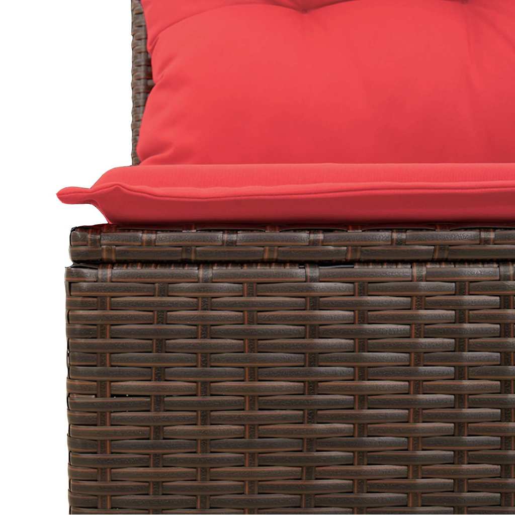 Garten-Ecksofa mit Kissen Braun Poly Rattan