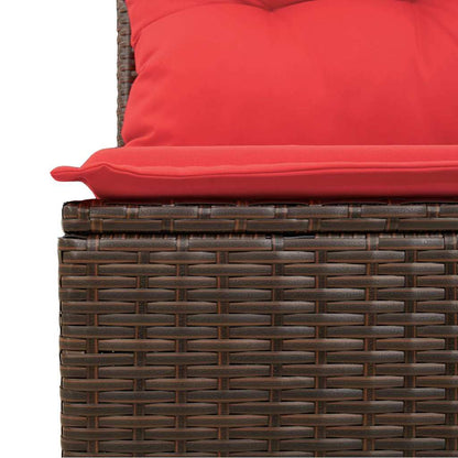 Garten-Ecksofa mit Kissen Braun Poly Rattan