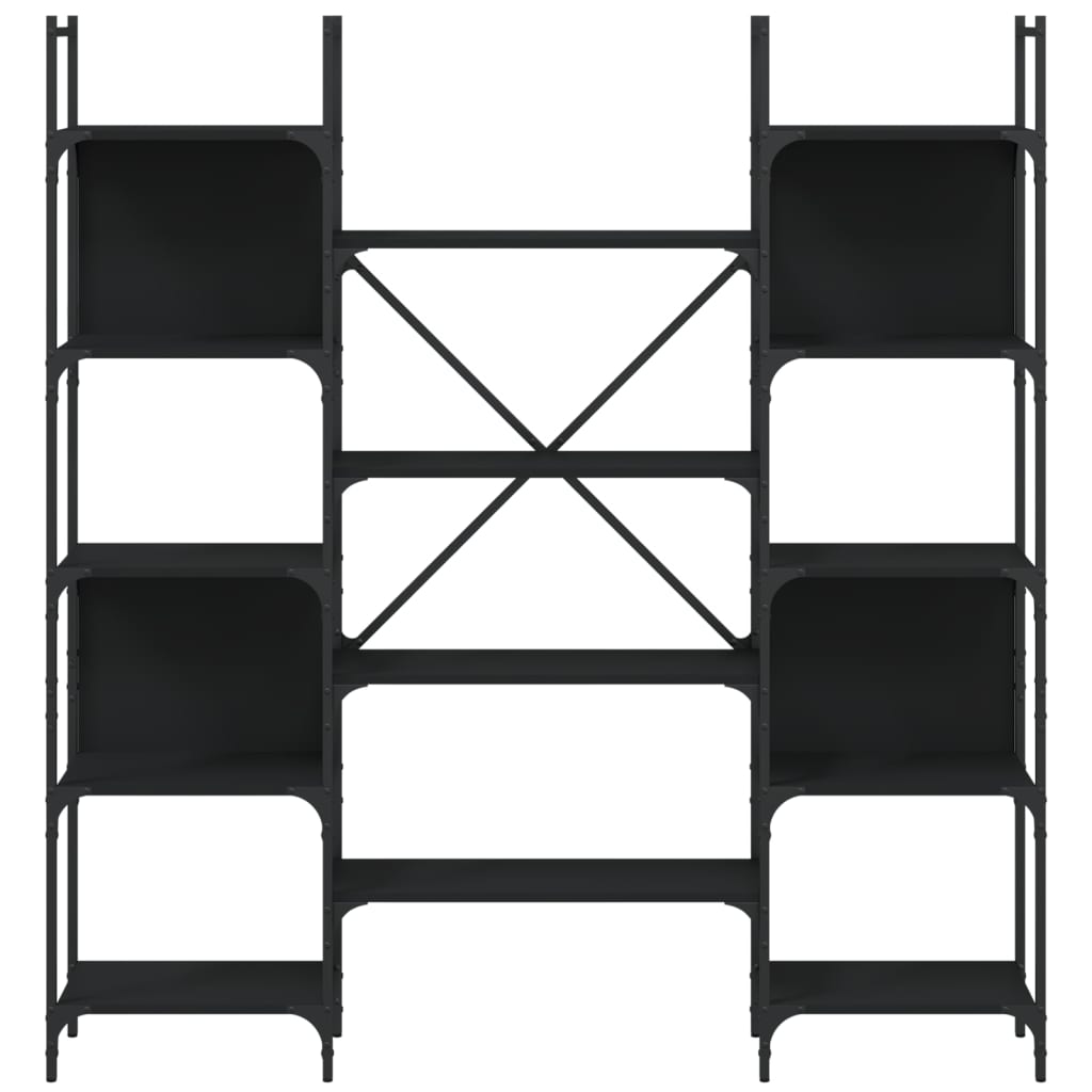 Bücherregal Schwarz 155,5x24x166,5 cm Holzwerkstoff