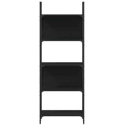 Bücherregal 5 Böden Schwarz 60,5x24x166,5 cm Holzwerkstoff