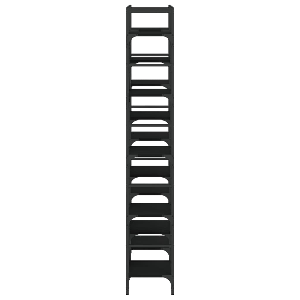 Bücherregal Schwarz 127,5x28,5x172,5 cm Holzwerkstoff