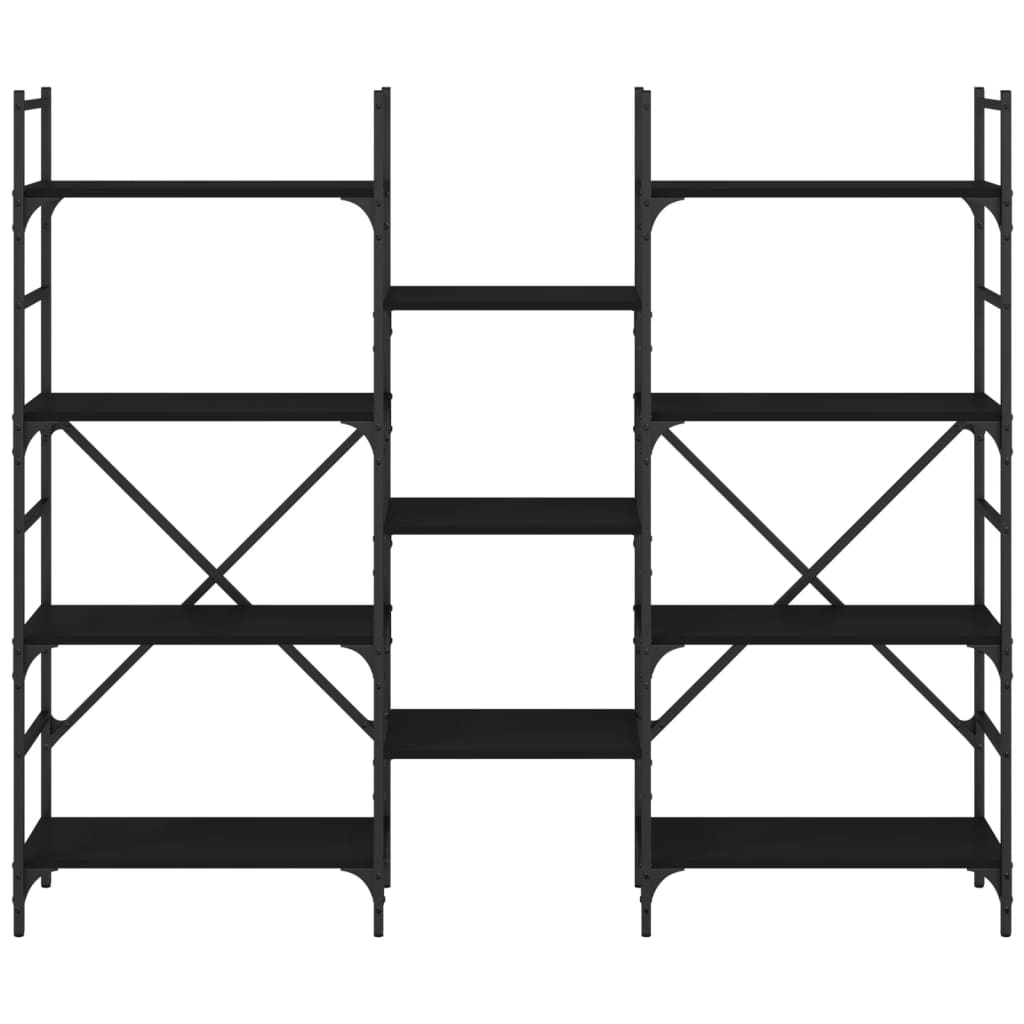 Bücherregal Schwarz 160x28,5x136,5 cm Holzwerkstoff
