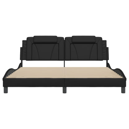 Bettgestell "Viana" ohne Matratze Schwarz 180x200 cm Kunstleder