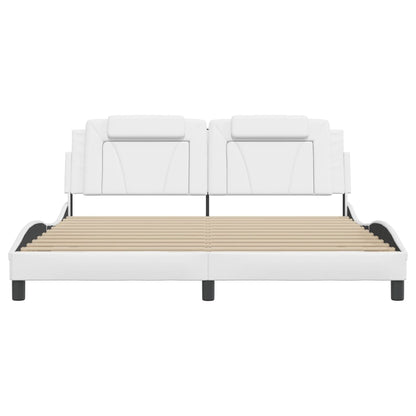 Bettgestell "Viana" ohne Matratze Weiß 180x200 cm Kunstleder