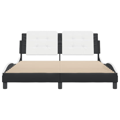 Bettgestell ohne Matratze "Zadar" Schwarz und Weiß 160x200 cm Kunstleder