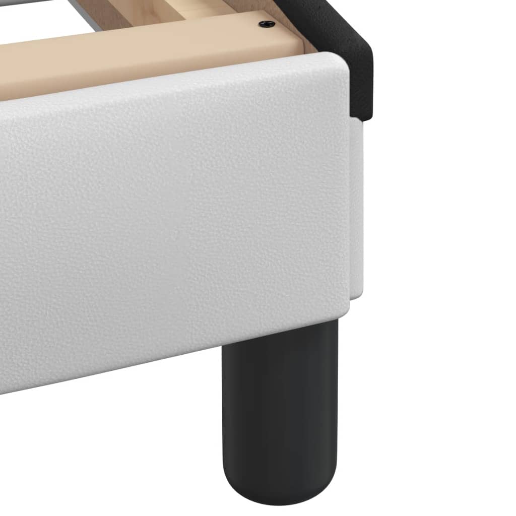 Bett mit Matratze "Dover" Weiß und Schwarz 80x200 cm Kunstleder