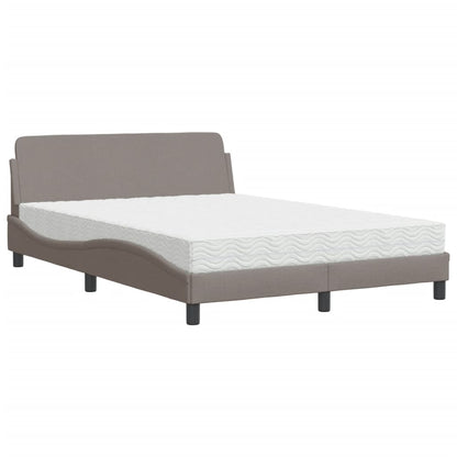 Bett mit Matratze "Dover" Taupe 120x200 cm Stoff