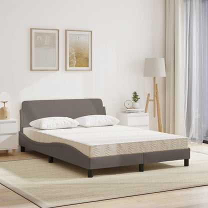Bett mit Matratze "Dover" Taupe 120x200 cm Stoff