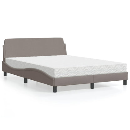 Bett mit Matratze "Dover" Taupe 120x200 cm Stoff