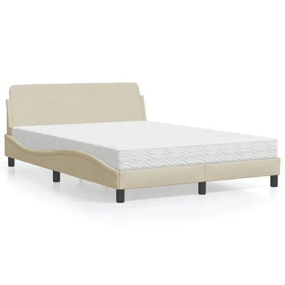 Bett mit Matratze "Dover" Creme 120x200 cm Stoff