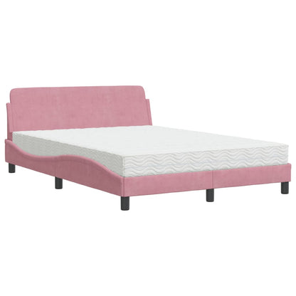 Bett mit Matratze "Dover" Rosa 120x200 cm Samt