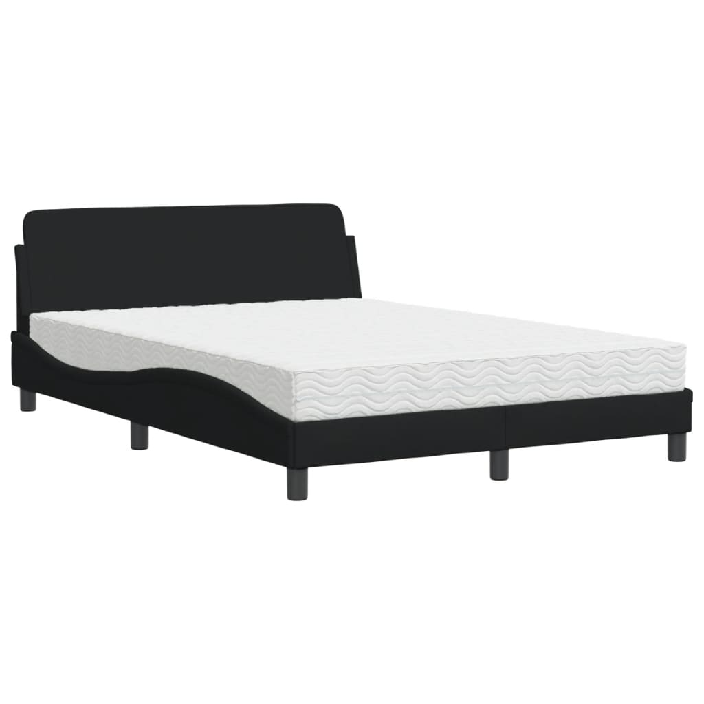 Bett mit Matratze "Dover" Schwarz 140x190 cm Stoff