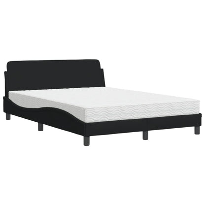 Bett mit Matratze "Dover" Schwarz 140x190 cm Stoff