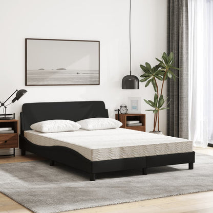 Bett mit Matratze "Dover" Schwarz 140x190 cm Stoff