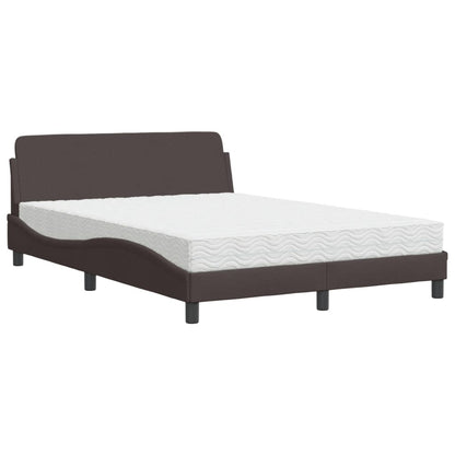 Bett mit Matratze "Dover" Dunkelbraun 140x190 cm Stoff
