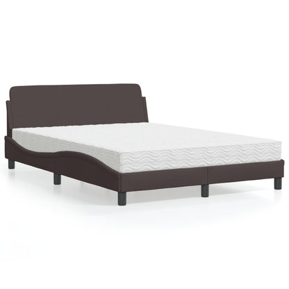 Bett mit Matratze "Dover" Dunkelbraun 140x190 cm Stoff