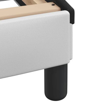 Bett mit Matratze "Dover" Weiß und Schwarz 140x190 cm Kunstleder