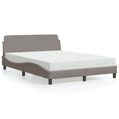 Bett mit Matratze "Dover" Taupe 140x200 cm Stoff