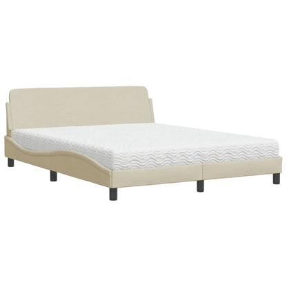 Bett mit Matratze "Dover" Creme 160x200 cm Stoff