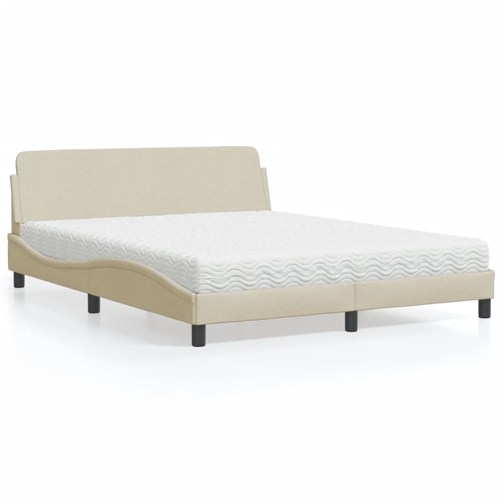Bett mit Matratze "Dover" Creme 160x200 cm Stoff