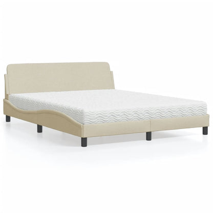 Bett mit Matratze "Dover" Creme 160x200 cm Stoff