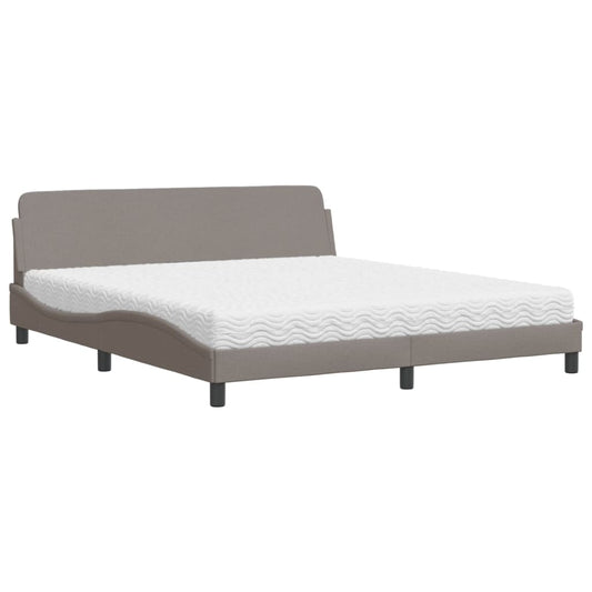 Bett mit Matratze "Dover" Taupe 180x200 cm Stoff