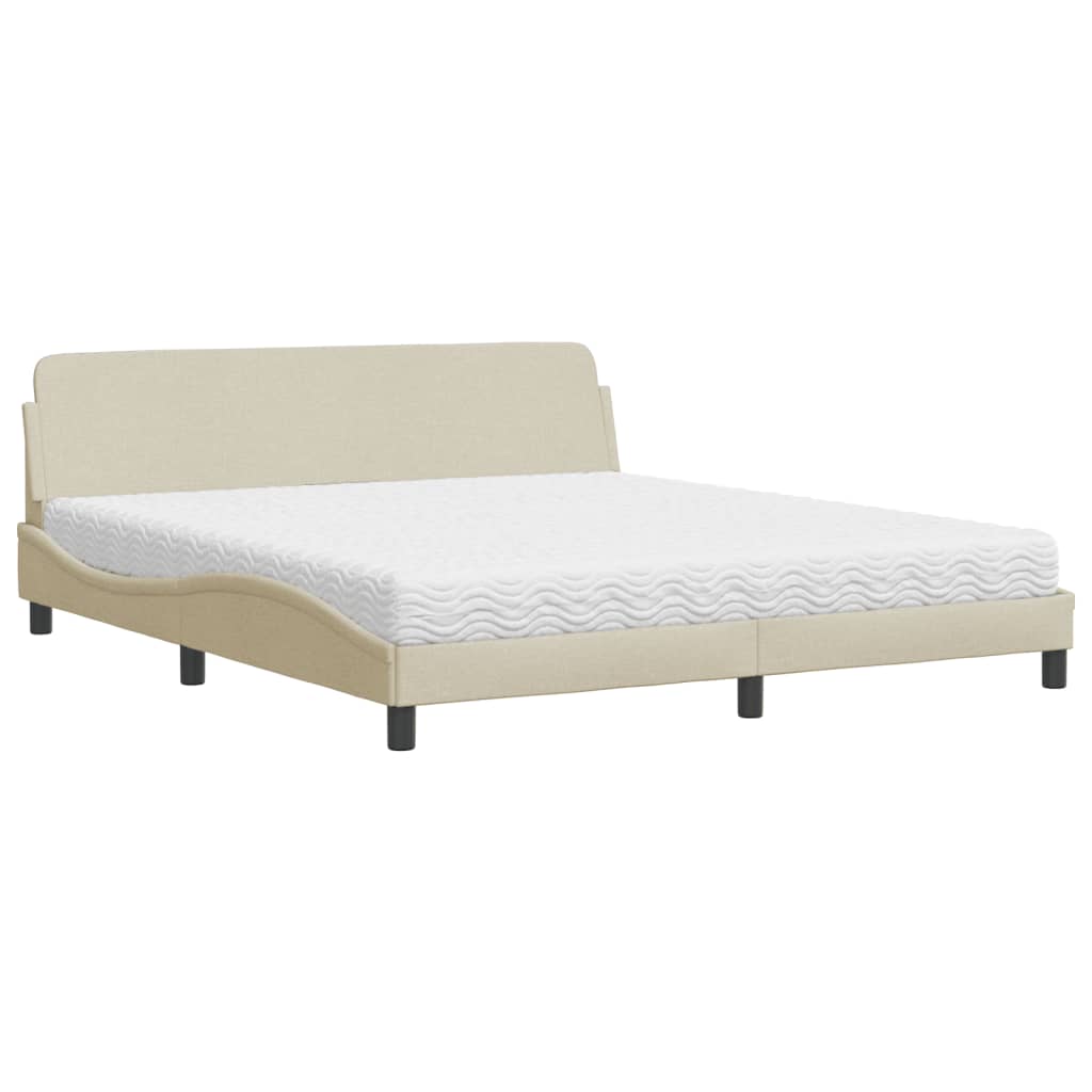 Bett mit Matratze "Dover" Creme 180x200 cm Stoff