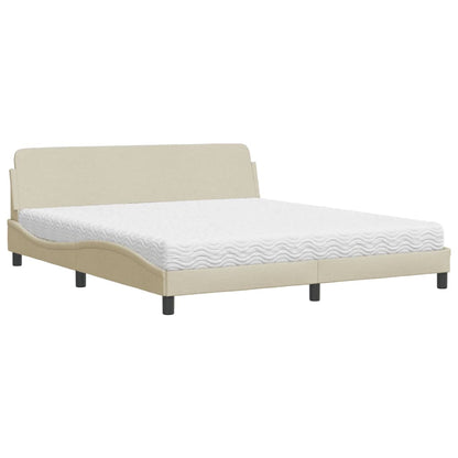 Bett mit Matratze "Dover" Creme 180x200 cm Stoff