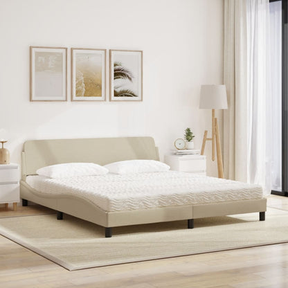 Bett mit Matratze "Dover" Creme 180x200 cm Stoff