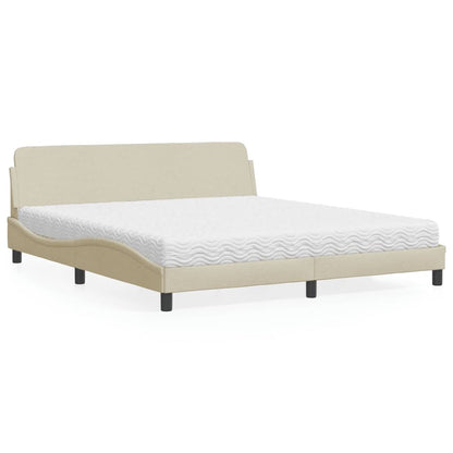 Bett mit Matratze "Dover" Creme 180x200 cm Stoff