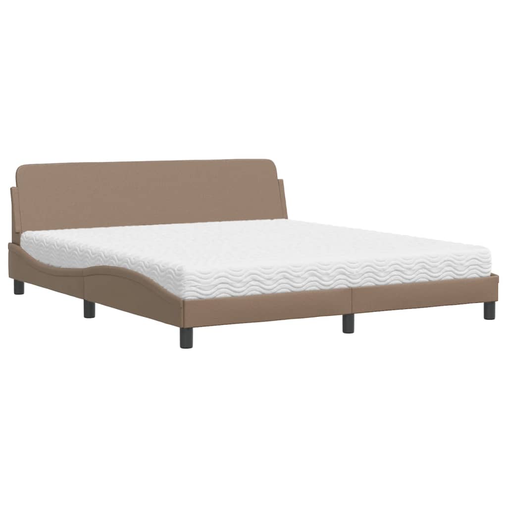 Bett mit Matratze "Dover" Cappuccino-Braun 180x200 cm Kunstleder